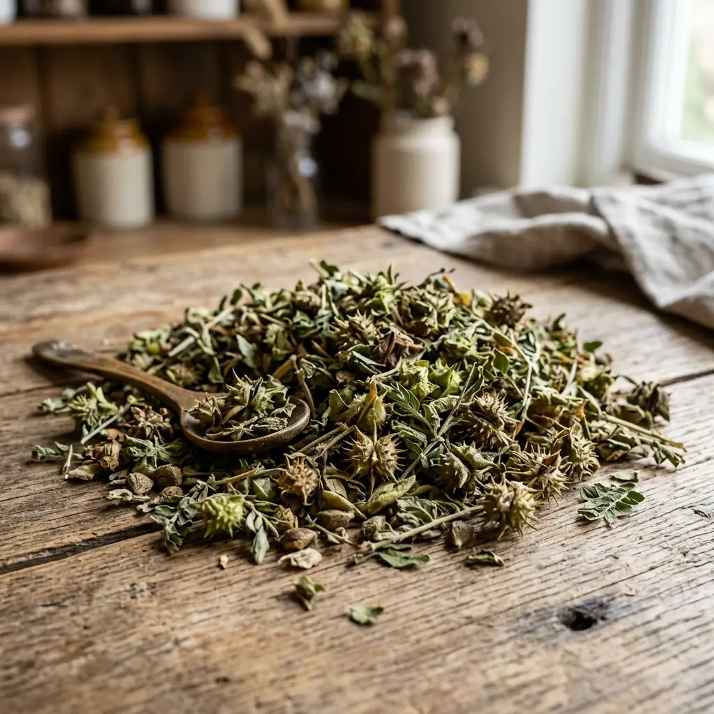 Dried botanical herb material